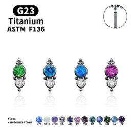 Piercing Labret en titane 16G pierre CZ Helix Tragus Cartilage clou lèvres bijoux pour le