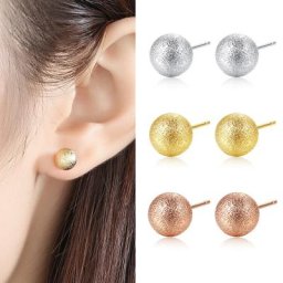Boucles d'oreilles classique pour femmes bijoux de mariage couleur or Rose mat Style Simple