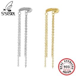 S'STEEL – boucles d'oreilles coréennes à longues chaînes en argent Sterling 925 pour femmes bijoux