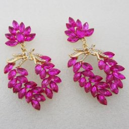 Boucles d'oreilles en forme de feuille de cristal pour femmes de bonne qualité perceuses en verre