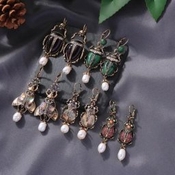 Kissme – boucles d'oreilles pendantes en forme d'insecte pour femme bijoux en pierre synthétique
