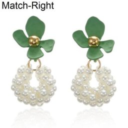 Boucles d'oreilles pendantes en forme de fleur pour femmes bijoux coréen en perles pendentif