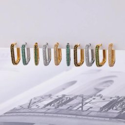 Boucles d'oreilles créoles en acier inoxydable pour femmes boucles d'oreilles carrées bijoux de