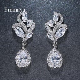 Emmaya – boucles d'oreilles en zircon cubique pour femmes breloque de luxe Marquise grappe de