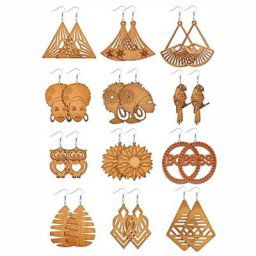 CPDD – Kit de boucles d'oreilles pendantes en bois 12 paires africaines style bohème