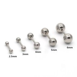 Boucles d'Oreilles à Boule Ronde en Titane SE02 Bijoux de Bonne Qualité en Acier Inoxydable pour