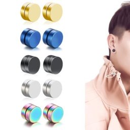 Boucles d'Oreilles à réinitialisation en Acier Inoxydable pour Homme et Femme Mode Coréenne Aimant