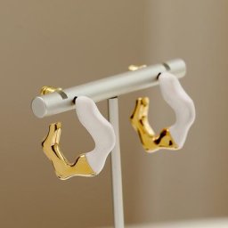 Boucles d'Oreilles Créatives Vintage Irrégulières en Émail Blanc pour Femme Bijoux Créatifs en
