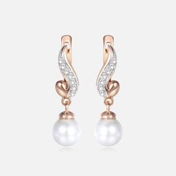 Boucles d'Oreilles en Perles Cubique Transparentes pour Femme et Fille Pendentif Géométrique Or