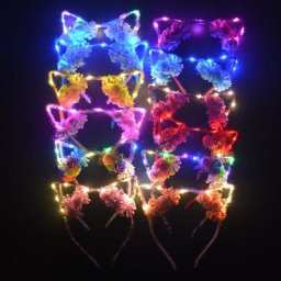 Bandeau de sauna à oreilles LED chat renard brillant cadeau de fête anniversaire mariage