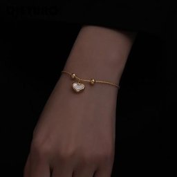 DIEYURO – Bracelet de perles rondes en acier inoxydable 2021 coquille élégante amour cœur perle