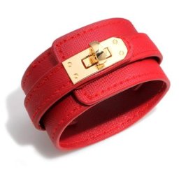 Charmsmic-Bracelets en cuir PU avec fermoir en alliage pour hommes et femmes bracelet large bijoux