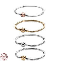 Bracelet lettre carrée en or rose pour femme convient au design original perles de charme vintage