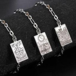 LIKGREAT-Bracelets à breloques pour femme carte de tarot ésotérisme amulette des grands arcanes