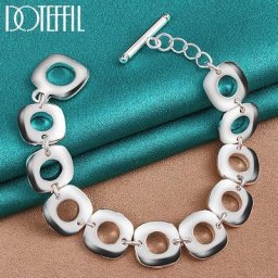 DOTEFFIL – Bracelet à chaîne en argent Sterling 925 pour hommes et femmes breloque de mariage