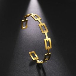 Skyrim-Bracelet Géométrique en Acier Inoxydable pour Femme Manchette Ajustable Bijoux à la Mode