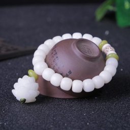 Bracelet multi-LLC avec racines Bodhi blanches pour femme breloque bouddha collier de yoga