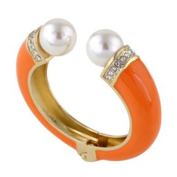 Double Bracelet en perles synthétiques plaqué or manchette épaisse en émail bijoux tendance