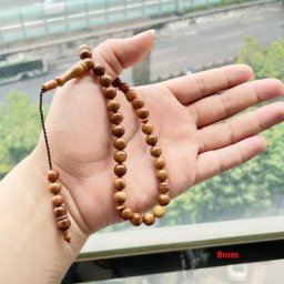 Chapelet Tasbih en bois de cuisson brun clair naturel perles de prière Misbaha pour hommes bijoux