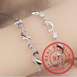 Bracelet DolDave en argent regardé 925 pour femme bracelet de fête mignon bracelet de luxe bijoux
