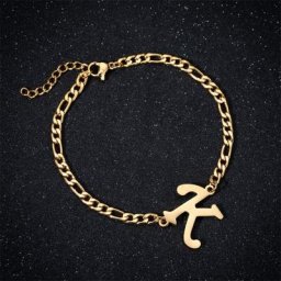 Grands Bracelets avec lettres initiales en acier inoxydable A-Z Alphabet breloque bijoux de tous