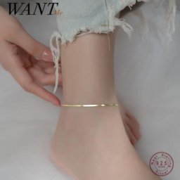WANTME – bracelet de cheville en argent Sterling 925 or 18k brillant pour femmes breloque d'été