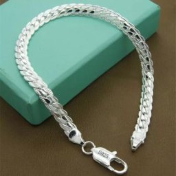 Bracelet en argent Sterling 925 pour femmes et hommes chaîne de 6MM 8 pouces 20cm bijoux à la