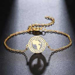 CACANA SION L-Bracelet en Acier Inoxydable et Clip pour Femme Nouvelle Mode Simple Carte de