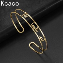 Bracelet Manchette Personnalisé avec Nom Arabe pour Homme et Femme Bijou en Acier Inoxydable