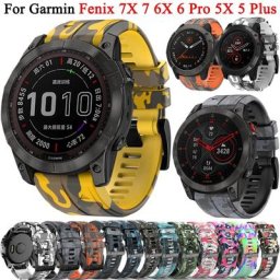 QuickFit-Bracelet de montre en silicone pour Garmin bracelet de montre 22mm 26mm Fenix 7 7X 6X 6