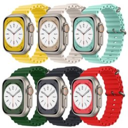 Bracelet océan pour Apple Watch Ultra en Silicone 49mm 45mm 41mm iwatch 44MM 40MM pour Apple