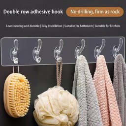 Crochets muraux transparents auto-adhésifs pour porte support à forte charge pour cuisine salle