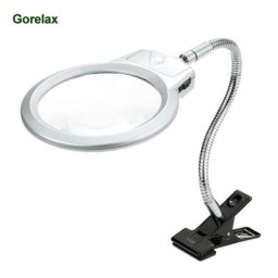 Loupe de table à grande lentille 107mm avec clip métallique et lumière LED loupe pour la réparation