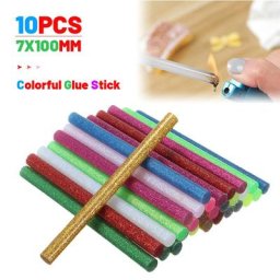 Bâtons de colle thermofusible colorés 7x100mm 10 pièces/ensemble pour pistolet à colle étui