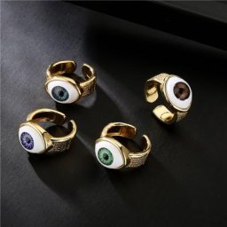 Nouvelle bague vintage style bohème 3D mauvais œil bijoux de fête en cuivre pour femmes