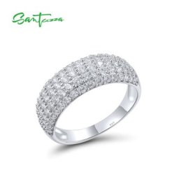 SANTUZZA – bagues classiques en argent Sterling 925 pur pour femmes zircon cubique blanc bijoux