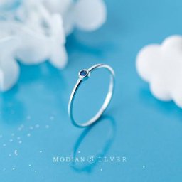 Modian-Bague en cristal bleu marine pour femme argent regardé 2020 bijoux fins simple