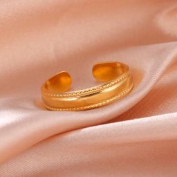 Skyrim-Bague Minimaliste en Acier Inoxydable pour Homme et Femme Bijoux en Or Ouvert Réglable