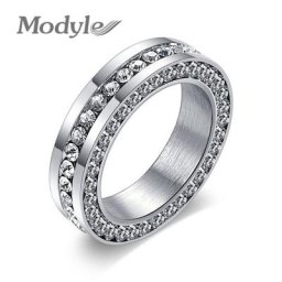 LETAPI – bague de mariage en acier inoxydable couleur argent zircone cubique AAA bijoux de