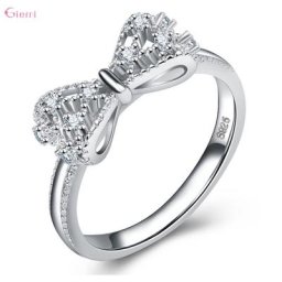 Bagues en argent Sterling 925 pour femmes bijoux de fiançailles et de mariage à la mode avec strass