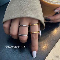 Bague ajustable avec ouverture en métal pour femmes bijoux fantaisie style Hip Hop européen et