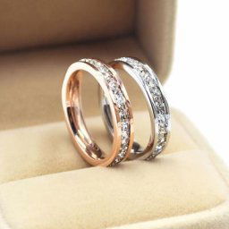 Bague de couple en acier inoxydable SION L or rose zcomprend promesse de mariage fiançailles pour