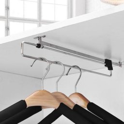 Cintre de garde-robe rétractable en acier inoxydable porte-serviettes porte-manteau rail de