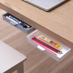 Boîte de rangement autocollante MELUnder Desk étui porte-crayon télécommande clé masque