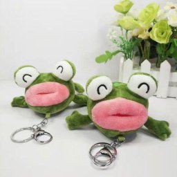 Porte-clés en forme de grenouille en peluche personnalisé créatif en forme de personnage de