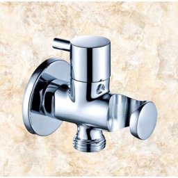 Pommeau de douche en laiton massif support mural finition chromée avec bec SV013