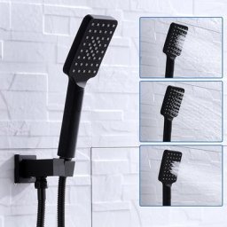 Pommeau de douche à main en laiton noir livraison gratuite support de douche économie d'eau