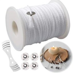 Mèche de bougie tissée en coton de 61m de Long huile essentielle d'aromathérapie cire faite à la