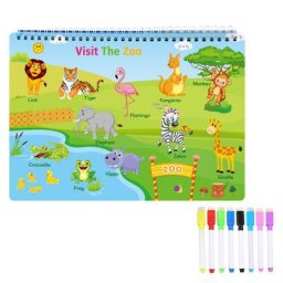 Livre d'Activités PrésвMontessori pour Enfant Jouets Sensoriels 16 Thèmes pour Éducation Précoce