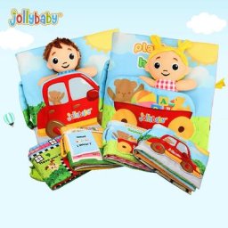 Jollybaby-Livre de puzzle en tissu avec anneau en papier éducation précoce histoire de bébé